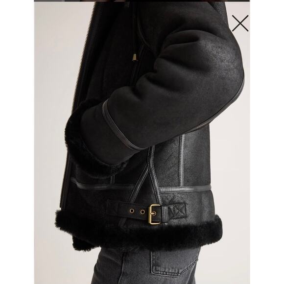 Quince 100% Shearling leather jacket Size Small NWT - Picture 7 of 7